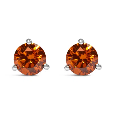 Haus Of Brilliance 14k White Gold 1/2 Cttw Lab-grown Round Brilliant-cut Colored Diamond Classic 3-prong Martini Set St In Multi