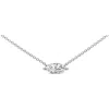 Haus Of Brilliance 14k White Gold 1/2 Cttw Marquise Lab-grown Diamond East West Solitaire 18" Pendan In Metallic