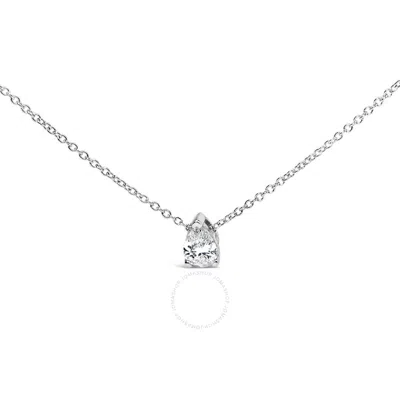 Haus Of Brilliance 14k White Gold 1/2 Cttw Pear Shape Lab-grown Diamond 3-prong Solitaire 18 Inch (f