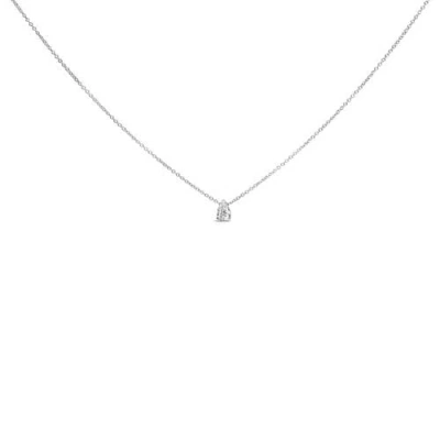 Haus Of Brilliance 14k White Gold 1/2 Cttw Pear Shape Lab Grown Diamond Solitaire Pendant Necklace