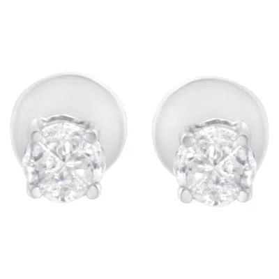 Haus Of Brilliance 14k White Gold 1/2 Cttw Pie-cut Diamond Solitaire Stud Earrings