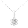 Haus Of Brilliance 14k White Gold 1/2 Cttw Prong Set Round-cut Diamond 7 Stone Floral Cluster 18" Pendant Necklace In White