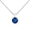 Haus Of Brilliance 10k White Gold Round Brilliant Cut Lab Grown Blue Diamond 4-prong Solitaire Pendant Necklace In Multi