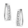 HAUS OF BRILLIANCE HAUS OF BRILLIANCE 14K WHITE GOLD 1/2 CTTW ROUND-CUT DIAMOND HUGGY EARRINGS (I-J COLOR