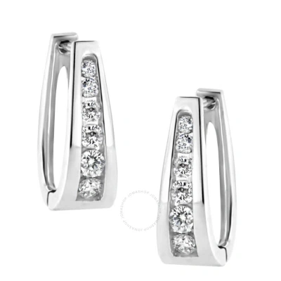 Haus Of Brilliance 14k White Gold 1/2 Cttw Round-cut Diamond Huggy Earrings (i-j Color