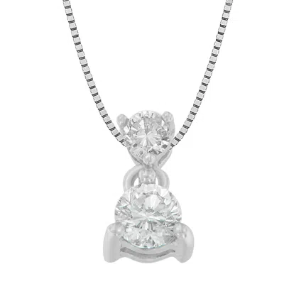 Haus Of Brilliance 14k White Gold 1/2 Cttw Round Cut Diamond Pendant Necklace