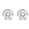 Haus Of Brilliance 14k White Gold 1/2 Cttw Round Diamond 6 Prong Crown Stud Earrings In White