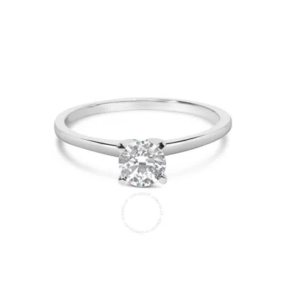 Haus Of Brilliance 14k White Gold 1/2 Cttw Round Lab Grown Diamond 4 Prong Solitaire Engagement Ring