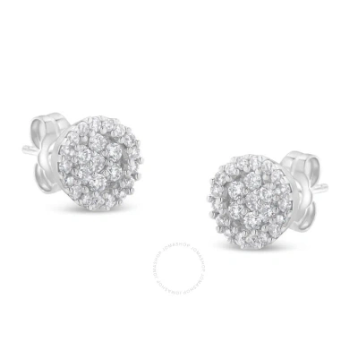 Haus Of Brilliance 14k White Gold 1/2ct Tdw Diamond Floral Cluster Stud Earrings (h-i