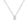 Haus Of Brilliance 14k White Gold 1/3 Cttw Emerald Shape Solitaire Diamond 18" Pendant Necklace In White