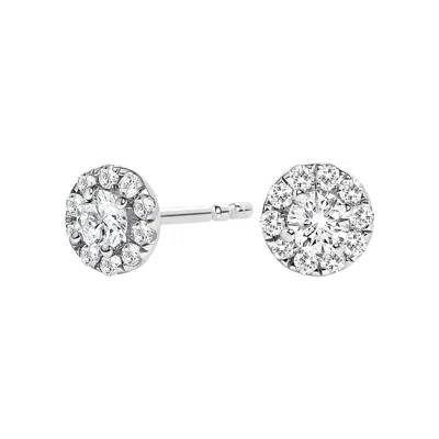 Haus Of Brilliance 14k White Gold 1/3 Cttw Lab-grown Diamond Halo Stud Earring