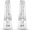 Haus Of Brilliance 14k White Gold 1/4 Ct Channel- Set Diamond Hoop Earrings In White