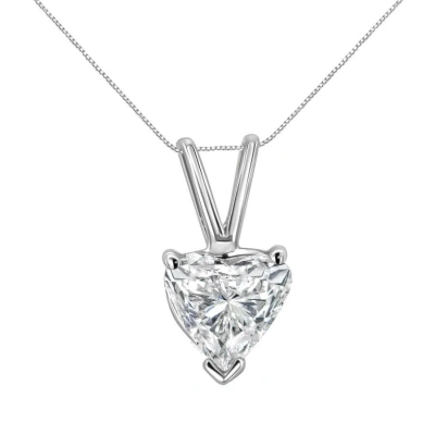 Haus Of Brilliance 14k White Gold 1/4 Cttw 3-prong Set Heart Shaped Solitaire Lab Grown Diamond 18"