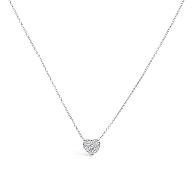 Haus Of Brilliance 14k White Gold 1/4 Cttw Diamond Composite Heart Pendant Necklace