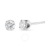HAUS OF BRILLIANCE HAUS OF BRILLIANCE 14K WHITE GOLD 1/4 CTTW LAB GROWN DIAMOND 4-PRONG CLASSIC SOLITAIRE STUD EARRINGS