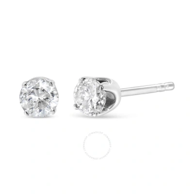 Haus Of Brilliance 14k White Gold 1/4 Cttw Lab Grown Diamond 4-prong Classic Solitaire Stud Earrings