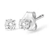 Haus Of Brilliance Ags Certified 14k White Gold 1.0 Cttw 4-prong Set Brilliant Round-cut Solitaire Diamond Push Back St In Silver