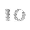 Haus Of Brilliance 14k White Gold 1/4 Cttw Lab Grown Diamond Leafy Wreath Hoop Earrings In White