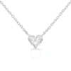 HAUS OF BRILLIANCE HAUS OF BRILLIANCE 14K WHITE GOLD 1/4 CTTW LAB GROWN HEART SHAPE DIAMOND SOLITAIRE 18" PENDANT NECKL