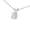 Haus Of Brilliance 14k White Gold 1/4 Cttw Round Brilliant Cut Lab Grown Diamond 4-prong Solitaire Pendant Necklace In Blue