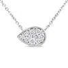Haus Of Brilliance 14k White Gold 1/4 Cttw Round Diamond Composite Teardrop Shape 18" Pendant Necklace - In White
