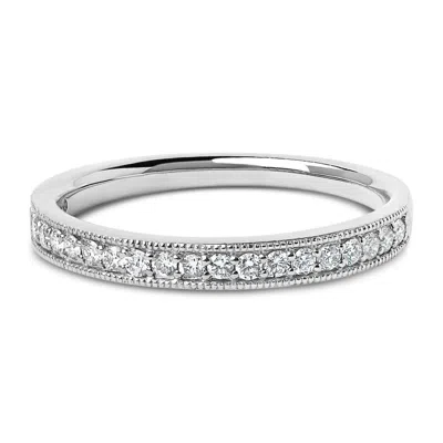 HAUS OF BRILLIANCE HAUS OF BRILLIANCE 14K WHITE GOLD 1/4 CTTW ROUND DIAMOND MILGRAIN WEDDING BAND