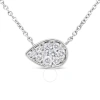 HAUS OF BRILLIANCE HAUS OF BRILLIANCE 14K WHITE GOLD 1/4 CTTW ROUND DIAMOND TEARDROP NECKLACE - (G-H COLOR