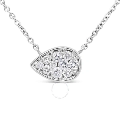 Haus Of Brilliance 14k White Gold 1/4 Cttw Round Diamond Teardrop Necklace - (g-h Color In Metallic