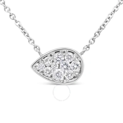 Haus Of Brilliance 14k White Gold 1/4 Cttw Round Diamond Teardrop Necklace - (g-h Color
