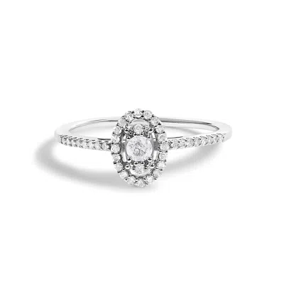 Haus Of Brilliance 14k White Gold 1/5 Cttw Diamond Oval Shape With Halo Engagement Ring In Metallic