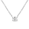 Haus Of Brilliance 14k White Gold 1/5 Cttw Oval Shape Solitaire Diamond East West 18" Pendant Necklace In White