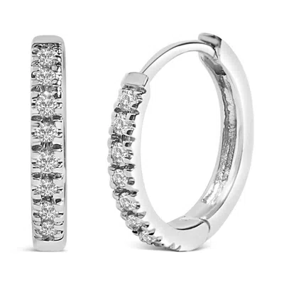 Haus Of Brilliance 14k White Gold 1/5 Ctw Diamond Huggie Hoop Earrings