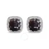 Haus Of Brilliance 14k White Gold 15x15 Dark Purple Sapphire And 4/5 Cttw Diamond Halo Cufflinks In White
