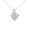 Haus Of Brilliance 14k White Gold 2 1/10 Cttw Princess And Baguette Geometric Designed Diamond Pendant Necklace In White