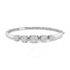 HAUS OF BRILLIANCE HAUS OF BRILLIANCE 14K WHITE GOLD 2 1/2 CTTW DIAMOND GRADUATING FLORAL CLUSTER BANGLE BRACELET (H-I 