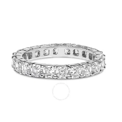 Haus Of Brilliance 14k White Gold 2 1/3 Cttw Asscher Cut Lab Grown Diamond Eternity Band Ring- Ring