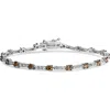 Haus Of Brilliance 14k White Gold 2 1/4 Cttw Champagne Diamond Bar Link 7" Bracelet In Metallic