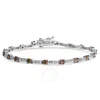 Haus Of Brilliance 14k White Gold 2 1/4 Cttw Champagne Diamond Bar Link 7" Bracelet (champagne Color