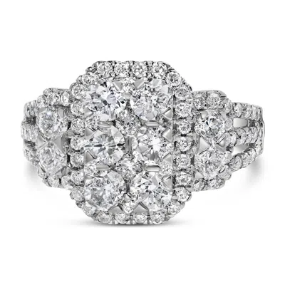 Haus Of Brilliance 14k White Gold 2 1/4 Cttw Diamond Cocktail Cluster Ring