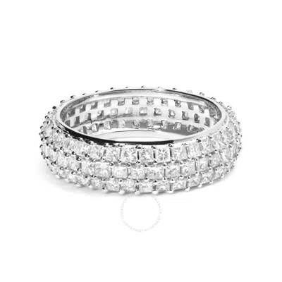 Haus Of Brilliance 14k White Gold 2 1/4 Cttw Princess Diamond 3 Row Eternity Band Ring (h-i Color
