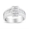 Haus Of Brilliance 14k White Gold 2 3/4 Cttw Invisible-set Princess And Channel-set Baguette Diamond Step Up Cocktail R In White