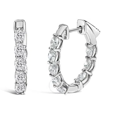 Haus Of Brilliance 14k White Gold 2 3/4 Cttw Oval Cut Lab Grown Diamond Inside Out Hoop Earrings