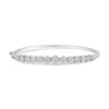 Haus Of Brilliance 14k White Gold 2 5/8 Cttw Round Diamond 7 Stone Floral Cluster Link Bangle Bracelet In White