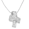 Haus Of Brilliance 14k White Gold 2 Cttw Princess And Baguette Cut Diamond Ribbon Pendant Necklace In White