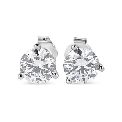 Haus Of Brilliance 14k White Gold 2.0 Cttw 3-prong Martini Set Brilliant Round-cut Solitaire Lab Grown Diamond Screwbac