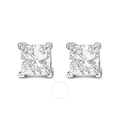 Haus Of Brilliance 14k White Gold 2.0 Cttw Princess Cut Lab-grown Diamond Solitaire Stud Earrings (f