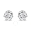 HAUS OF BRILLIANCE HAUS OF BRILLIANCE 14K WHITE GOLD 2.0 CTTW ROUND CUT PRONG-SET DIAMOND CROWN STUD EARRING (I-J COLOR