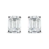 Haus Of Brilliance 14k White Gold 2.0 Ct Emerald Lab Grown Diamond Solitaire Stud Earrings In Metallic