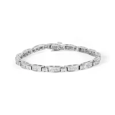 Haus Of Brilliance 14k White Gold 2.0 Cttw Baguette And Princess-cut Diamond Tennis Bracelet (h-i Co In Metallic