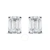Haus Of Brilliance 14k White Gold 2.0 Ct Emerald Lab Grown Diamond Solitaire Stud Earrings In Green/white/gold Tone